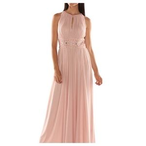 Blush Beaded Halter Gown MOB / Bridesmaid / Prom